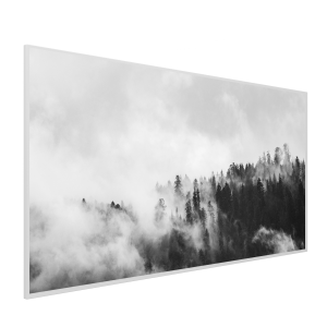 595x1195 Clouded Trees Picture NXT Gen Infrared Heating Panel 700W - Grade A (White Frame)